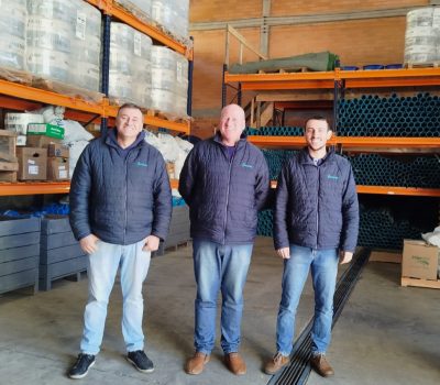 Josmar Ortigara (gerente de operações), Deonir Ortigara (gestor da DG Aggro) e Giovani Mascarello (comercial)