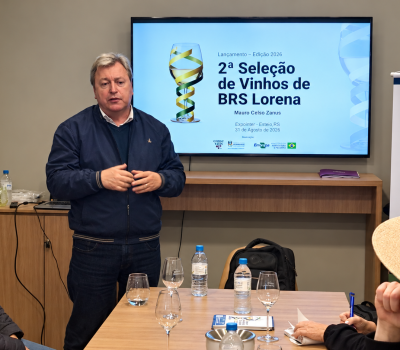 Pesquisador Mauro Celso Zanus apresentou as características e o cronograma da segunda edição da Seleção de Vinhos Lorena - Foto: Diego Adami