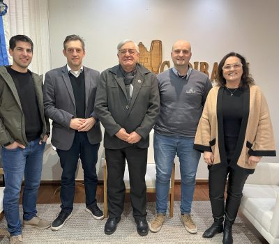 Guilherme Pedrucci, Deputado Estadual Guilherme Pasin, Prefeito de Garibaldi Sérgio Chesini, Ricardo Morari e a assessora do projeto, Lucinara Masiero. Foto: Conceitocom Brasil