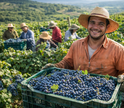 Trabalhadores safristas da uva 2026 - Imagens de IA